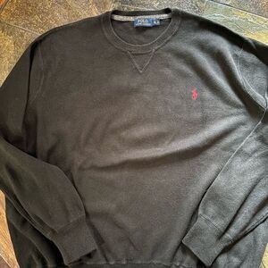Polo Ralph Lauren Black Crewneck Sweater with Red Emblem